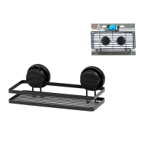 Raft pe ventuze Tendance 10X25X12.5cm, metal, negru Raft pe ventuze Tendance 10X25X12.5cm, metal, negru
