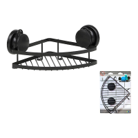 Raft de colt pe ventuze Tendance 18X18X12.5cm, metal, negru Raft de colt pe ventuze Tendance 18X18X12.5cm, metal, negru