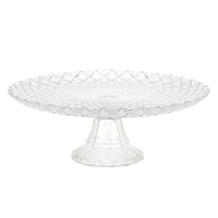 Platou de servire pe piciorus Diamond D26, H9.5cm, sticla Platou de servire pe piciorus Diamond D26, H9.5cm, sticla