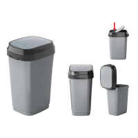 Cos pentru gunoi cu capac batant Dual Swing 25l, 26X37X47.5cm, gri