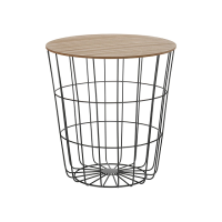 Столик D39cm H41cm металлический с крышкой мдф