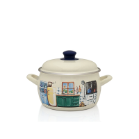 Cratita emailata SweetHome 20cm, 4l, capac din metal
