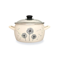 Cratita emailata Papadie 18cm, 3.3l, capac din sticla Cratita emailata Papadie 18cm, 3.3l, capac din sticla
