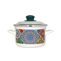 Кастрюля эмалированная низкая Sultana 24см, 4.75л, крышка ст
