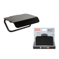 Suport pentru hârtie WC cu capac Tatay Onyx 12X10X5cm, negru