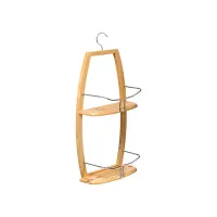 Raft de perete suspendabil cu 2 nivele Five, bambus + metal