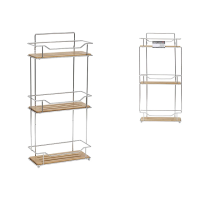 Raft de perete suspendabil cu 3 nivele Tendance Bamboo 11.5X26.5X57cm, metal, bambus