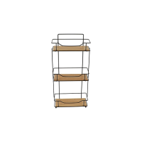 Raft de perete suspendabil cu 3 nivele Tendance Bamboo 11.5X26.5X57cm, metal, bambus, negru