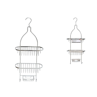 Raft de perete suspendabil cu 2 nivele + 2carlige+ sapuniera Tendance Caddy