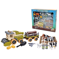 Set jucarie ferma: remorca, tractor, figurine animale Set jucarie ferma: remorca, tractor, figurine animale