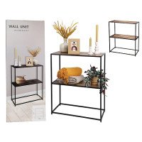 Raft cu 2 nivele 70X30X85cm, metal/lemn Raft cu 2 nivele 70X30X85cm, metal/lemn
