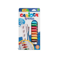Гуашь Carioca Tempera 12тюбиковX10ml + палитра с кисточкой
