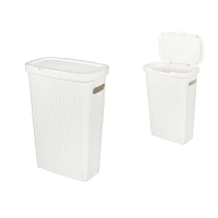 Cos pentru rufe cu capac Velvet 45l, 45X29X63cm, îngust, alb