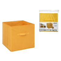 Коробка 5Five 31X31X31 см с ручкой, желтая, велюр Коробка 5Five 31X31X31 см с ручкой, желтая, велюр