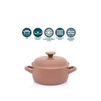 Кастрюля эмалированная Mocha Mousse 18 см, 2.5 л, крышка металл
