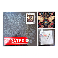 Pictura dupa numere Flori pe fundal negru 40X40 cm