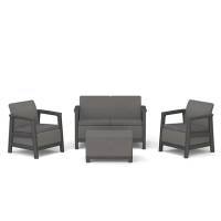 Комплект садовой мебели Scandi 4ед:стол 52X75X40 см, 2 кресла 70X73X77 см, диван