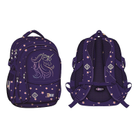 Ghiozdan scolar ortopedic 32X21X43 cm Unicorn Glow