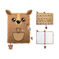 Дневник с замком A5, 96 листов 3D My Little Friend Kangaroo, плюшевая обложка Дневник с замком A5, 96 листов 3D My Little Friend Kangaroo, плюшевая обложка