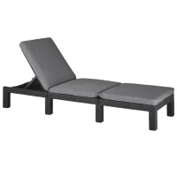 Шезлонг регулируемый Daytona Deluxe 187Х58Х29 см, матрас, серый