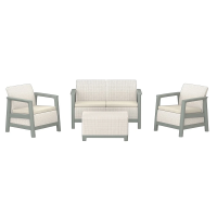 Комплект садовой мебели Scandi 8 ед: стол 52X75X40 см, 2 кресла 70X73X77 см, диван
