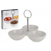 Bol pentru aperitiv EH 20X3.6cm, triplu, portelan, maner din metal