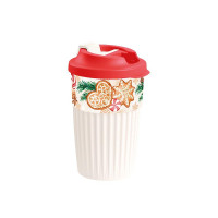 Термостакан Phibo 450ml с клапаном Christmas, красный