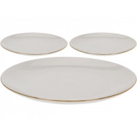 Farfurie de desert 20.5cm Golden Rim White, din portelan Farfurie de desert 20.5cm Golden Rim White, din portelan