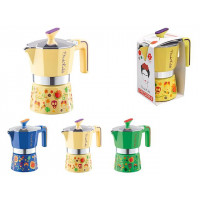 Кофеварка на 2 чашки Pedrini Frida Kahлo, алюминевая, 3 цвета Кофеварка на 2 чашки Pedrini Frida Kahлo, алюминевая, 3 цвета