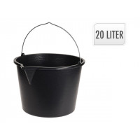 Ведро пластик 20l, ручка металл, черное