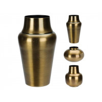 Ваза металлическая H8cm, D9cm, 3 формы, золотая