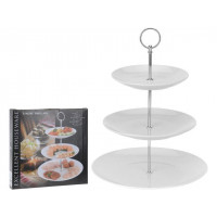 Suport de servire 3 nivele D16.5cm/20cm/25cm, portelan Suport de servire 3 nivele D16.5cm/20cm/25cm, portelan