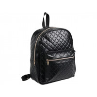 Rucsac ProWorld matlasat cu buzunar 35X12X30cm, piele ECO, negru