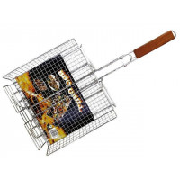 Решетка для гриля BBQ 23X30cm, с деревянной ручкой Решетка для гриля BBQ 23X30cm, с деревянной ручкой