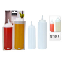 Set de 2 sticle pentru sosuri EH 400ml, 250ml, plastic Set de 2 sticle pentru sosuri EH 400ml, 250ml, plastic