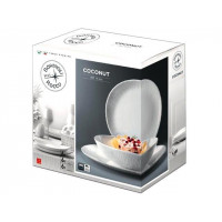 Set farfurii Bormioli Coconut 18buc, sticla de opal Set farfurii Bormioli Coconut 18buc, sticla de opal