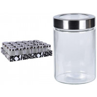 Borcan din sticla EH 1.2l, 17cm, cu capac din metal/plastic Borcan din sticla EH 1.2l, 17cm, cu capac din metal/plastic