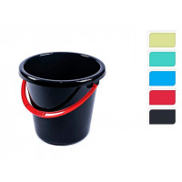 Galeata Jagiello 10l negru, mâner de diferite culori, H26cm, plastic Galeata Jagiello 10l negru, mâner de diferite culori, H26cm, plastic