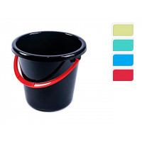 Galeata Jagiello 12l negru, mâner de diferite culori, H28cm, plastic Galeata Jagiello 12l negru, mâner de diferite culori, H28cm, plastic