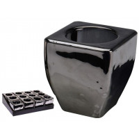 Sfesnic din sticla 2in1 7X6X4cm, suriu perlat