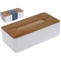 Cutie pentru servetele EH 26X13X8cm, capac din bambus, PP Cutie pentru servetele EH 26X13X8cm, capac din bambus, PP