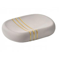 Săpunieră Tendance Golden Stripes, gri, ceramică