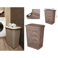 Cos pentru rufe cu capac Econova 30l, 37X26X46.5cm maro Cos pentru rufe cu capac Econova 30l, 37X26X46.5cm maro
