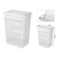 Корзина для белья с крышкой Econova 30l, 37X26X45cm белый