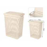 Cos pentru rufe cu capac Econova 50l, 42X31X56cm, fildes Cos pentru rufe cu capac Econova 50l, 42X31X56cm, fildes