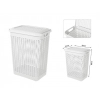 Cos pentru rufe cu capac Econova 50l, 42X31X56cm alb Cos pentru rufe cu capac Econova 50l, 42X31X56cm alb