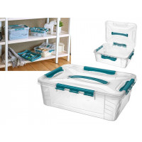 Контейнер с крышкой Grand box 10l, 39X29X12cm, замки, бирюза