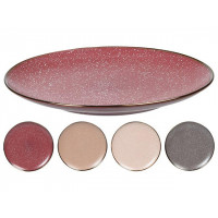 Farfurie de servire 27cm Metallic Rim Red, ceramica Farfurie de servire 27cm Metallic Rim Red, ceramica