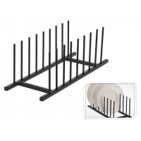 Suport pentru 8 farfurii/capaci EH 34.5X12.5cm, metal, negru Suport pentru 8 farfurii/capaci EH 34.5X12.5cm, metal, negru