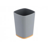 Păhar pentru periuțe de dinți Tendance Rubber, bază din bambus, gri, din plastic Păhar pentru periuțe de dinți Tendance Rubber, bază din bambus, gri, din plastic